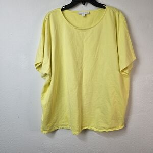 Purejill Organic Cotton Short Sleeve Heavy Tee Size Large Yellow